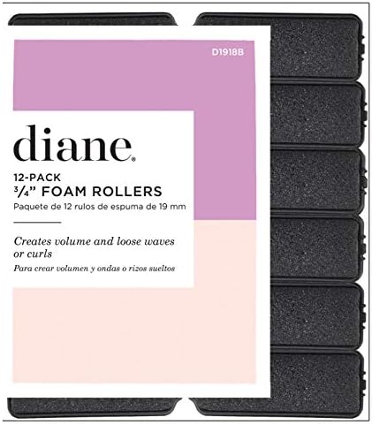 Diane Foam Rollers, Black, 3/4", 12 Count (Pack of 1) by Diane