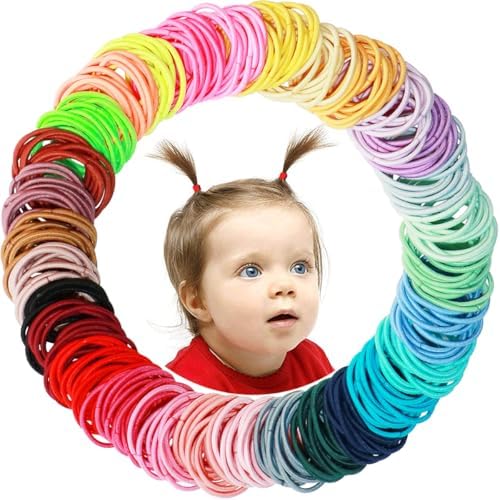 400PCS Small Hair Ties,No Crease Baby Hair Ties for Girls by WillingTee