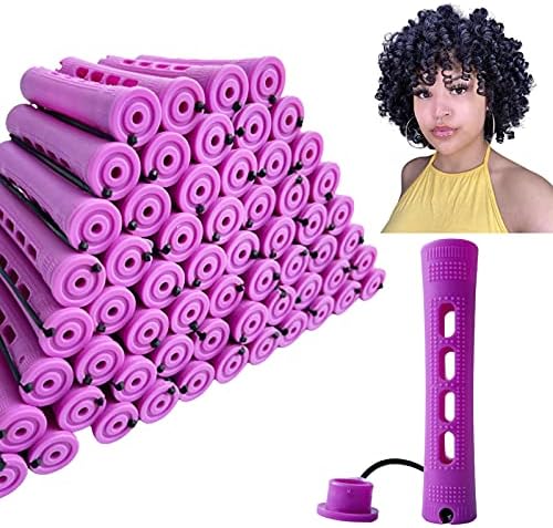 Perm Rods for Natural Hair, 60 pcs Medium Size Hair Rollers for Long Short Hair Styling Tool Hair Curlers by RJMBMUP