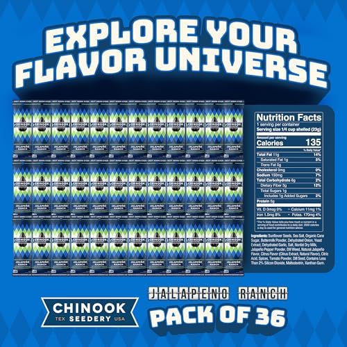 Chinook Seedery Sunflower Seeds to Eat - Jalapeno Ranch - 1.5 oz 36 Pack - Image 2
