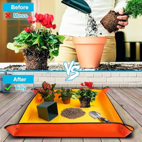 HNXTYAOB 3 PCS 39.5"X39.5" Extra Large Repotting Mat for Indoor Plants Transplanting and Mess Control, Gardening Gifts for Women Men - Image 2