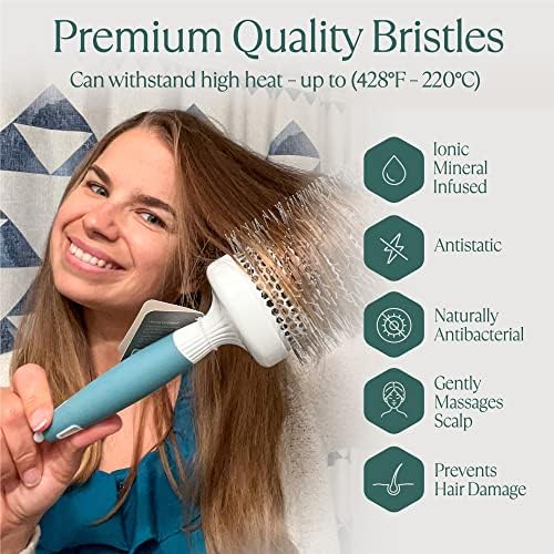 Round Brush Set for Blow Drying and Styling - Ceramic Ionic Thermal Brushes, Wet Hair Brush Bundle with Travel Bag for Women and Men - Image 3