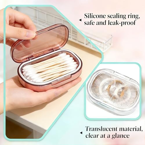Travel Qtip Holder with Lid,4 Pcs Portable Swab Container,Geen - Image 6