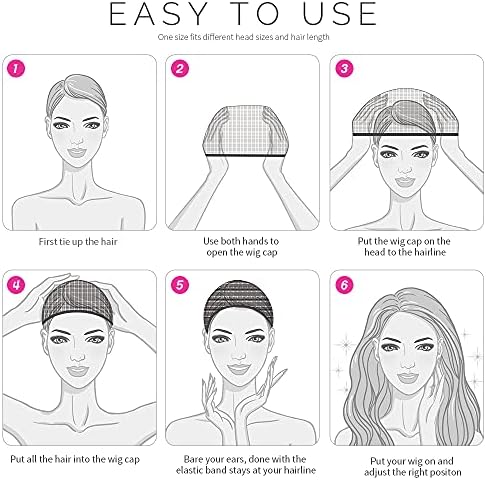 FANDAMEI Wig Cap, Nylon Wig Caps, 4 Pieces Stocking Wig Caps for Women (Black） - Image 6