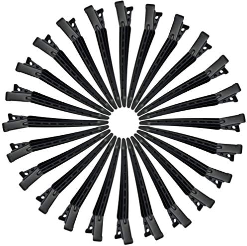 48 Packs Duck Bill Clips, Bantoye 3.35 Inches Rustproof Metal Alligator Curl Clips with Holes for Hair Styling, Hair Coloring, Black - Image 2