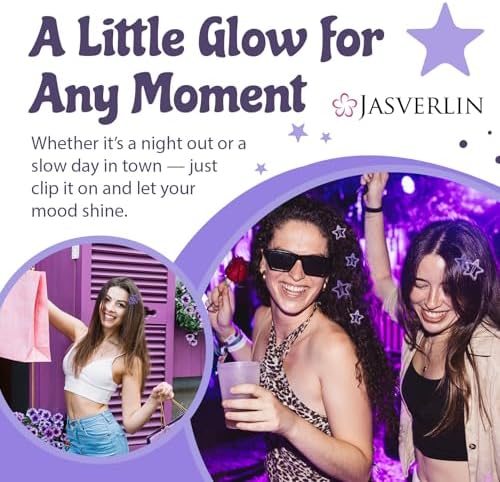 JASVERLIN 36 Pcs Star Hair Clips, Y2K Cute Purple Hair Accessories - Image 6