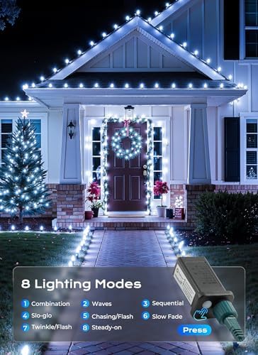 2 Pack 88FT 110 LED C9 Christmas Lights Outdoor White Christmas Lights - Image 4