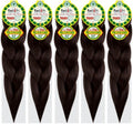 Rast A fri Freed'm Silky Braid 52 Inch Pre-Stretched Braiding Hair, | 100% Afrelle Modacrylic Fiber from Kanekalon | Soft Lightweight Hair for Box Braids & Twists, #4 Medium Brown - 5 Pack by Rast+A+Fri