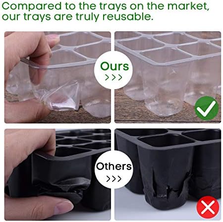 MIXC 10 Packs Seed Starter Tray ，Seed Starter Kit with Humidity Dome (120 Cells Total Tray) Seed Starting Trays Plant Starter Kit and Base Mini Greenhouse Germination Kit for Seeds Growing Starting - Image 4