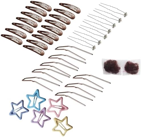 Snap Hair clips hair style accessories kits for girl women ballet dance U shaped hair pins Bobby clips,42pcs (Brown, 2 inch kit) by ROCST