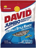 David Jumbo Roasted Salted Sunflower Seeds, Buffalo Ranch Flavor, 5.25oz Bags (Pack of 10) by DAVID