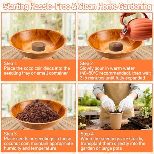 Legigo 100 Pcs 30mm Organic Coco Coir Pellets, Seed Starter Soil Pods - Image 5