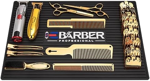 Rubber Bar Mat Barber Station Mat for Hair Styling Tools, Heavy Duty Non-Slip Bar Service Mat Flexible Rubber Mat for Clippers Salon Tools Salon Work Station Pads18"X12" Style A - Image 6