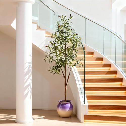 5FT Artificial Olive Tree Indoor, Tall Faux Olive Tree with Pot&Basket, Large Fake Olive Tree with Realistic 720 Silk Leaves and 40 Fruits for Living Room Home Office Decor. - Image 3