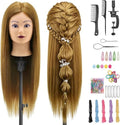 26" Mannequin Head with Hair for Hairdressing Training and Hair Styling by Yekavo