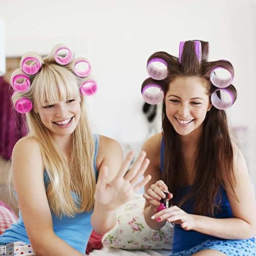 Self Grip Hair Rollers Curlers 16 Pcs Set with 8Pcs Hair Rollers 2 Sizes (4 Jumbo & 4 Large) and 8 Pcs Hair Clips for Long Medium Short Thick Fine Thin Hair Volume - Image 5