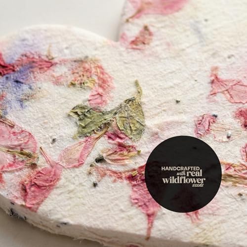 48 Favor Set, Pink Heart Gift Wrap Tags with Wildflower Seeds - Image 4