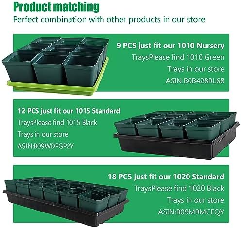 RooTrimmer Square Nursery Seedling Pot 3.5 Inches 90 Pcs, Small Nursery Pot Plastic Thick and Sturdy Seed Start Germination Pot for Plant Propagation and Seeding(Green,3.54 Inches, 90Pcs) - Image 6