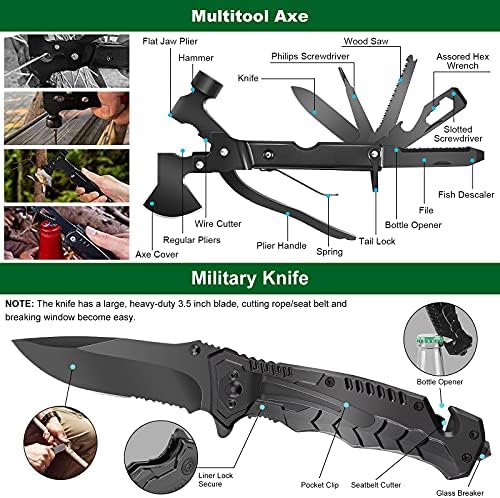 Emergency Survival Kit and First Aid Kit, 142Pcs Professional Survival Gear and Supplies Equipment with Molle Pouch, Gift for Christmas Men Dad Husband Camping Hiking Hunting Outdoor Adventure (Green - Image 2