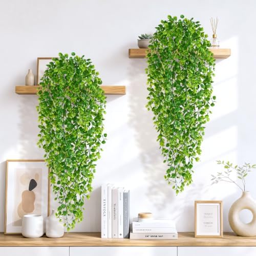 8Pcs Fake Hanging Plants, 32" Artificial Plants Eucalyptus Greenery Vines - Image 5