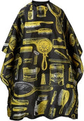 Professional Waterproof Hair Styling Cape Haircuting Salon Cape Gown Hair Salon with Snap Closure Yellow Stripes by Borogo