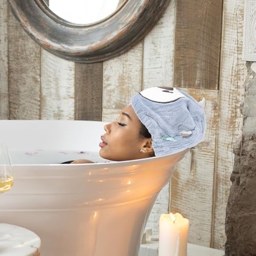 Microfiber Hair Drying Hat Towel Wrap for Wet Hair, Cute Cartoon Style - Image 6