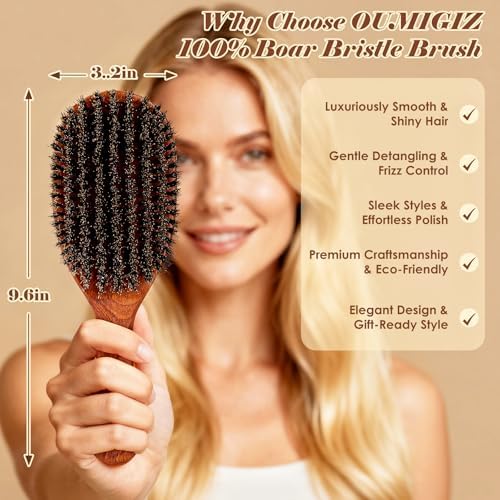 100% Boar Bristle Hair Brush Large and Mini, British Craftsmanship - Image 4