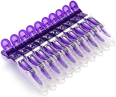 10pcs/set Multicolor Croc Clips Transparent Plastic Hairdresser Clip Hair Styling Sectioning Barrettes Professional Non Slip Alligator Clip Salon DIY Accessories Hairpins (10pcs-Purple) - Image 2
