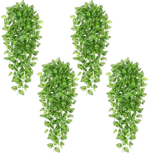BLEUM CADE 4Pcs Fake Pothos Hanging Plants by BLEUMCADE