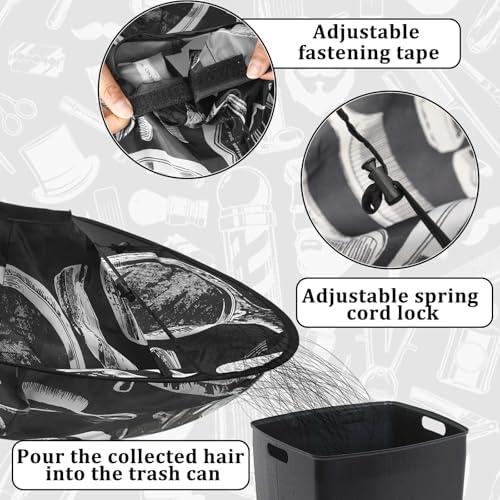 FEBSNOW Hair Cutting Cloak Cape Foldable Haircut Umbrella Cape for Adults - Image 4
