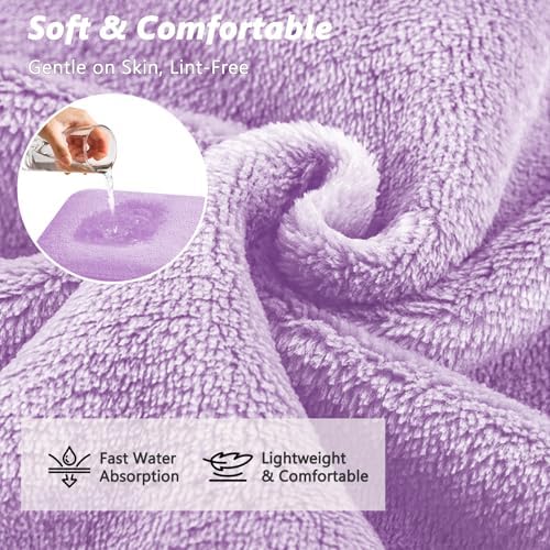 Women’s Plus Size Towel Wrap with Hair Towel (2XL-4XL), Oversized Shower Body Wrap Bathrobe, Soft Quick-Dry Hair Drying Towel for Spa Use Light Purple - Image 3