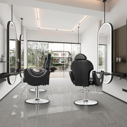 Salon Chair for Hair Stylist, Reclining Barber Salon Chair Styling Chair - Image 2