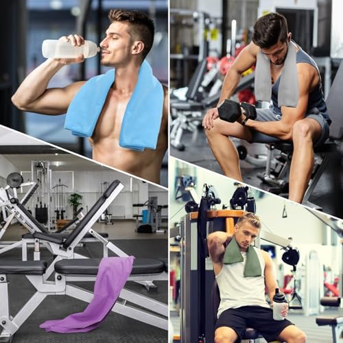 6 Pack Workout Towels Microfiber Quick Dry Lightweight Gym Towel Men Women Fitness Yoga Running Riding Hiking Tennis Fising Sports Body Sweat Towel(6 Pack(Dark)) - Image 5