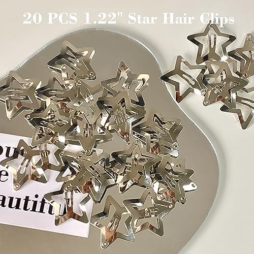 20 PCS 1.22" Star Hair Accessories - Non-Slip Metal Snap Clips and Barrettes for Girls & Women, Y2K Style - Image 3