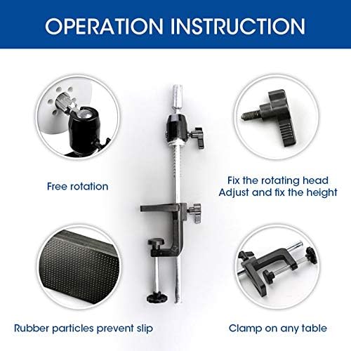 ZQIAN BEAUTY Scalable Wig Stand C Clamp Wig Head Stand Metal Mannequin Head Stand Holder Adjustable Height C-Clamp Table Stand Holder for Wig Doll Head - Image 6