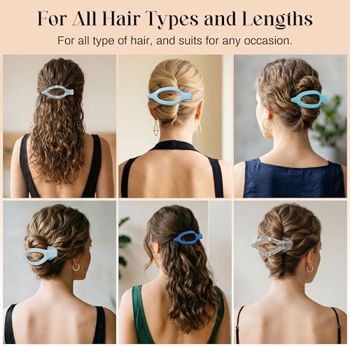 AWAYTR 6Pcs French Flat Hair Clips, Lay Flat Claw Clip for Women - Image 6