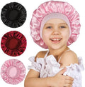 3 Pcs Kids Bonnets for Girls, Satin Silk Hair Bonnet for Sleeping by choshion