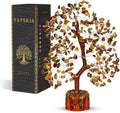 YATSKIA Tiger Eye Crystal Tree, Birthday Gifts for Women, Mom & Sister, Handmade Gemstone Tree of Life, Boho Room, Shelf & Office Desk Decor, Housewarming Gift by YATSKIA