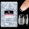 UNA GELLA Short Square Gel Nail Tips Squoval 216pcs Pre-Etched Full Cover by UNAGELLA