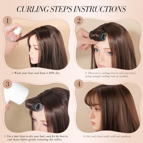 24 Pcs Self-Grip Small Hair Rollers Curlers Set, 25 mm, Black - Image 4
