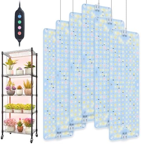 6Pack Ultra-Thin Panel Grow Lights for Seed Starting Greenhouse by JINHONGTO