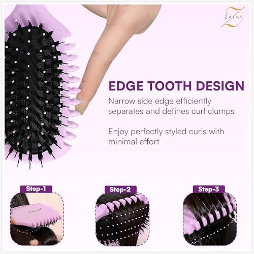 ZAINY Curly Hair Brush Defining Comb for Curly Hair Volume Curl Brush Set - Image 6