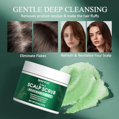 Scalp Scrub, Anti-Dandruff Rosemary Exfoliator Scrub with Scalp Massager - Image 4