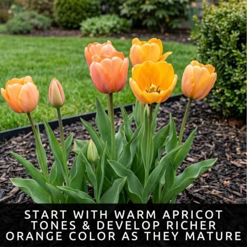 25 Daydream Orange Tulip Bulbs | Color-Changing Darwin Tulips for Spring - Image 2