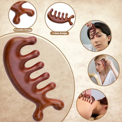 ProSuites 3 Pcs Wooden Head Scalp Massager Comb, Head Massage Tool for Relaxation Hair Gua Sha Comb for Mother,Gaughter,Wife - Image 5