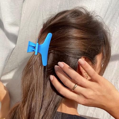 Ondder Blue Hot Pink Butterfly Hair Claw Clips for Styling, Sectioning, Makeup, Pro Hair Clamp Clips for Women, Girls - Image 3