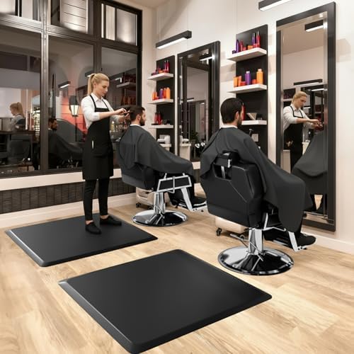OmySalon Premium Salon Mat for Hair Stylist Standing 4’x4’x5/8’’, Anti Fatigue Barber Floor Mat Without Cutout, Enhanced Durability & No Curl Design - Image 7