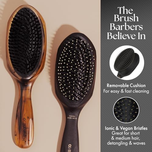 Olivia Garden Barber Wave Brush Collection – Vegan Boar & Combo Bristle Variations, Palm, Tunnel, Fade Brushes - Image 3