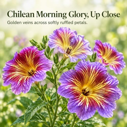 ZEshops 100 Chilean Morning Glory Flower Seeds, Mixed Colors, Garden - Image 3