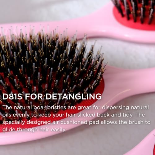 Denman Boar Bristle Hair Brush – Smoothing & Shine Enhancing for Slick Back Styles, Curl Defining & Detangling. Natural Bristles for all Hair Types for Women & Men - Image 3